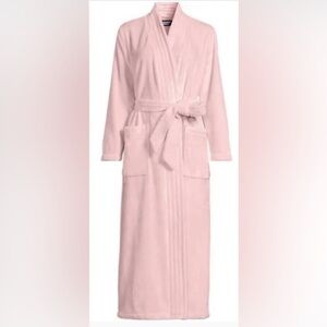 💗LANDSEND Wms PETITE Cozy Plush Long Fleece Robe